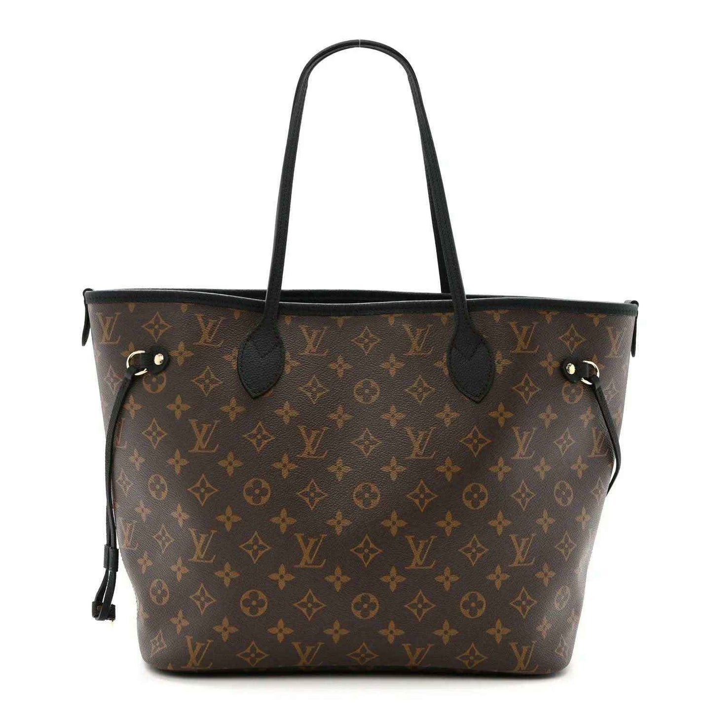 Monogram calfskin Louis Vuitton tote with two black leather top handles
