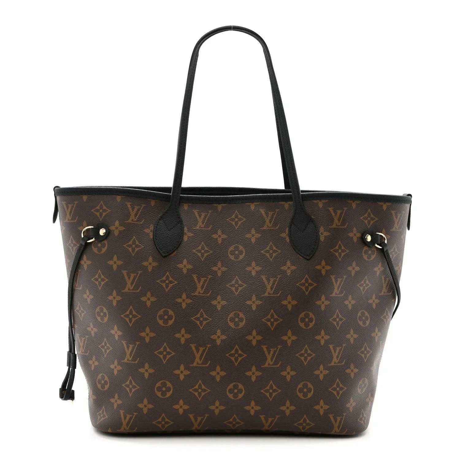 Monogram calfskin Louis Vuitton tote with two black leather top handles