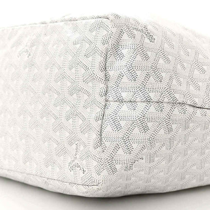 Goyard Saint Louis PM tote bag, white canvas monogram pattern with stitched seams
