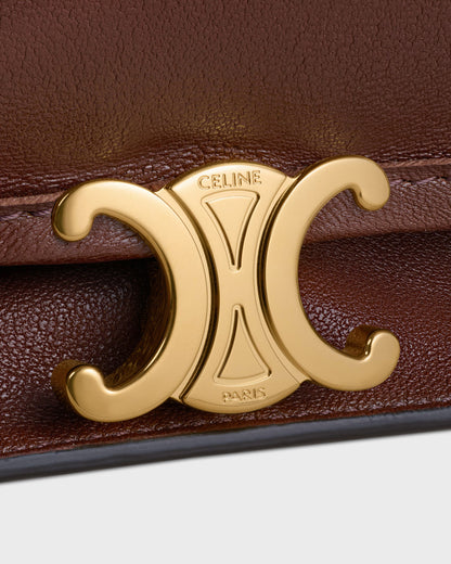 Soft Triomphe Besace Supple Shiny Lambskin Bag
