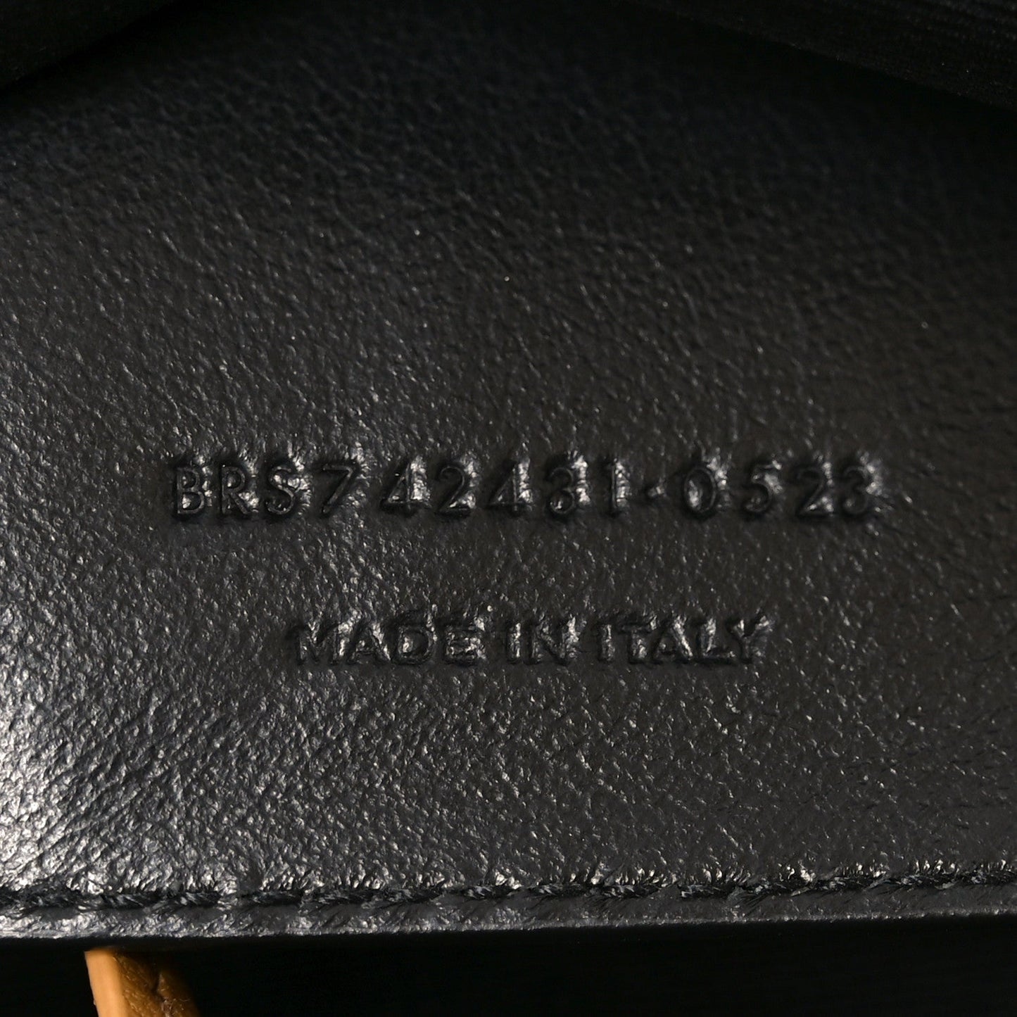 MADE IN ITALY leather stamp on interior lining