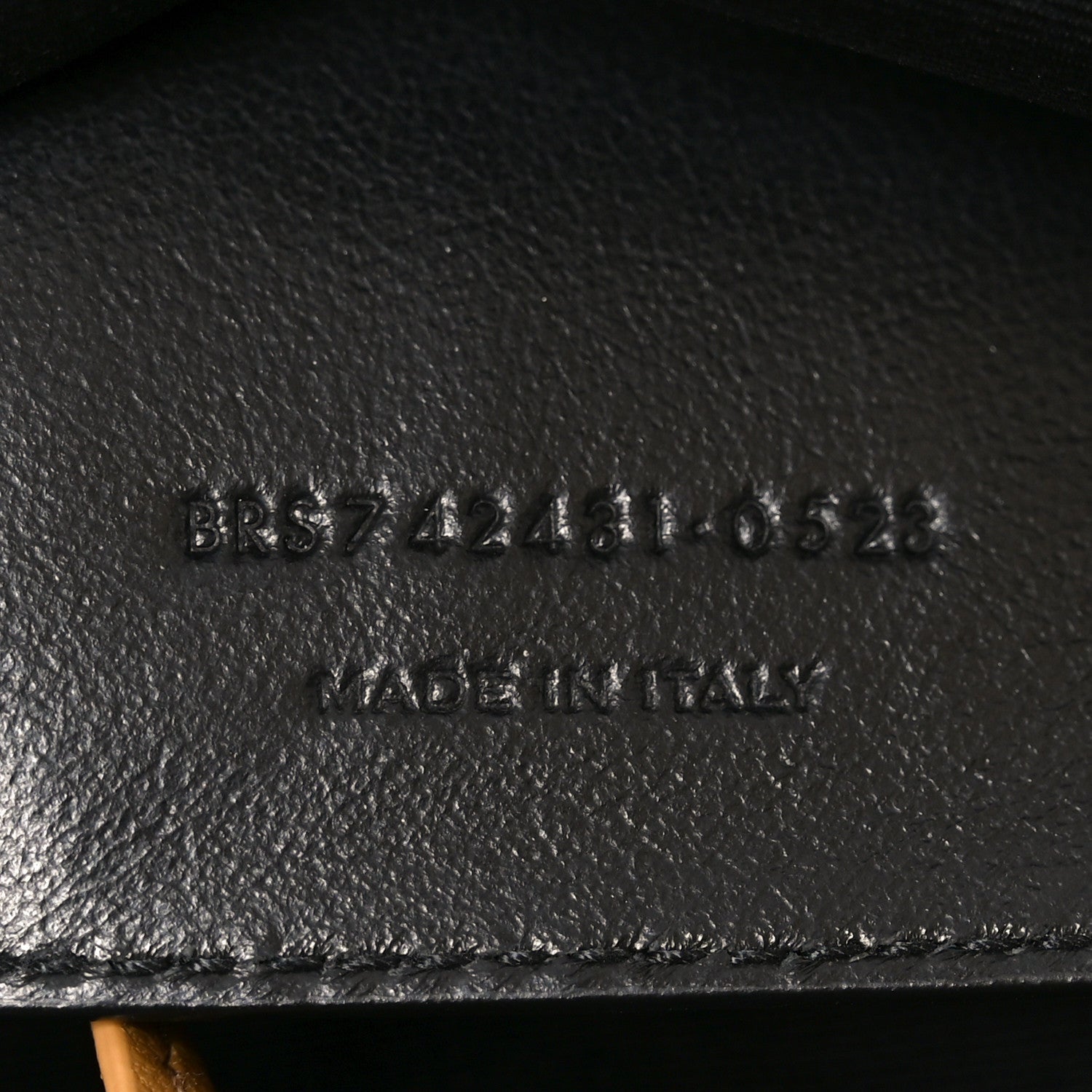 MADE IN ITALY leather stamp on interior lining
