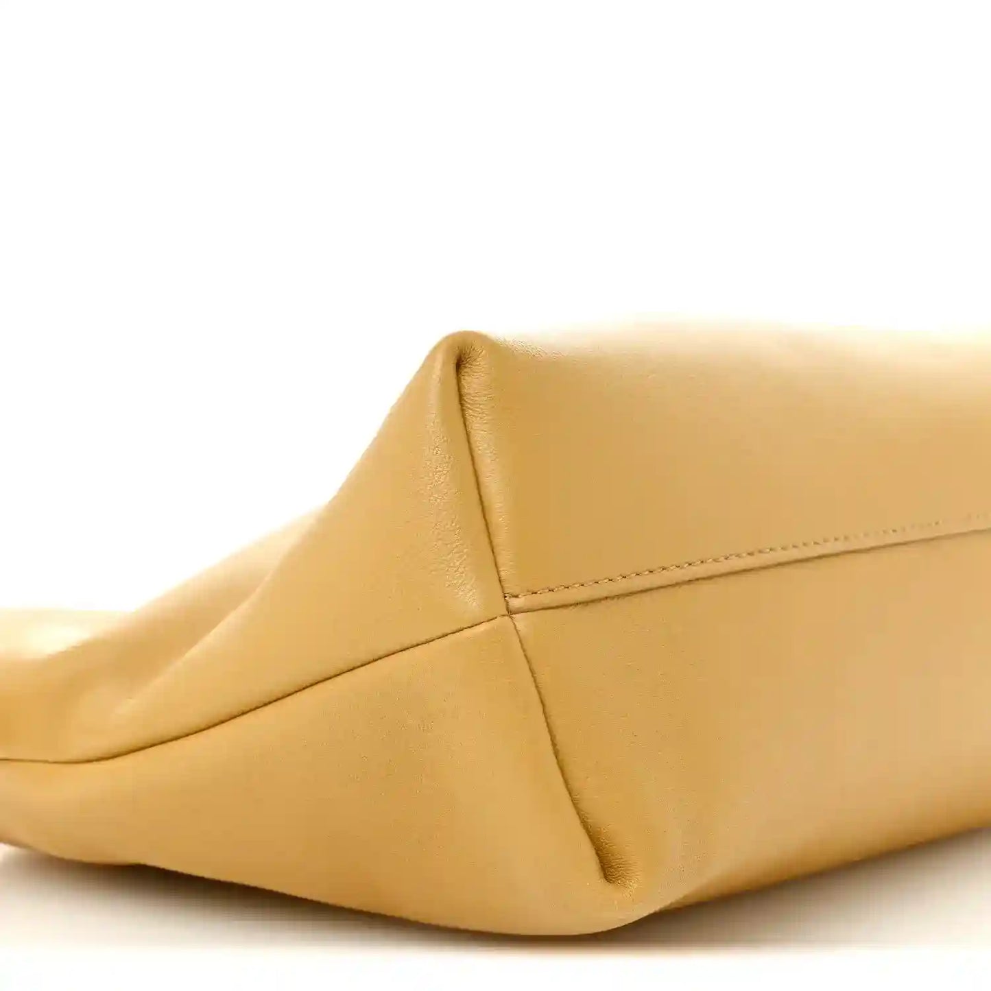Sahara nappa leather clutch with rounded flap seam detail