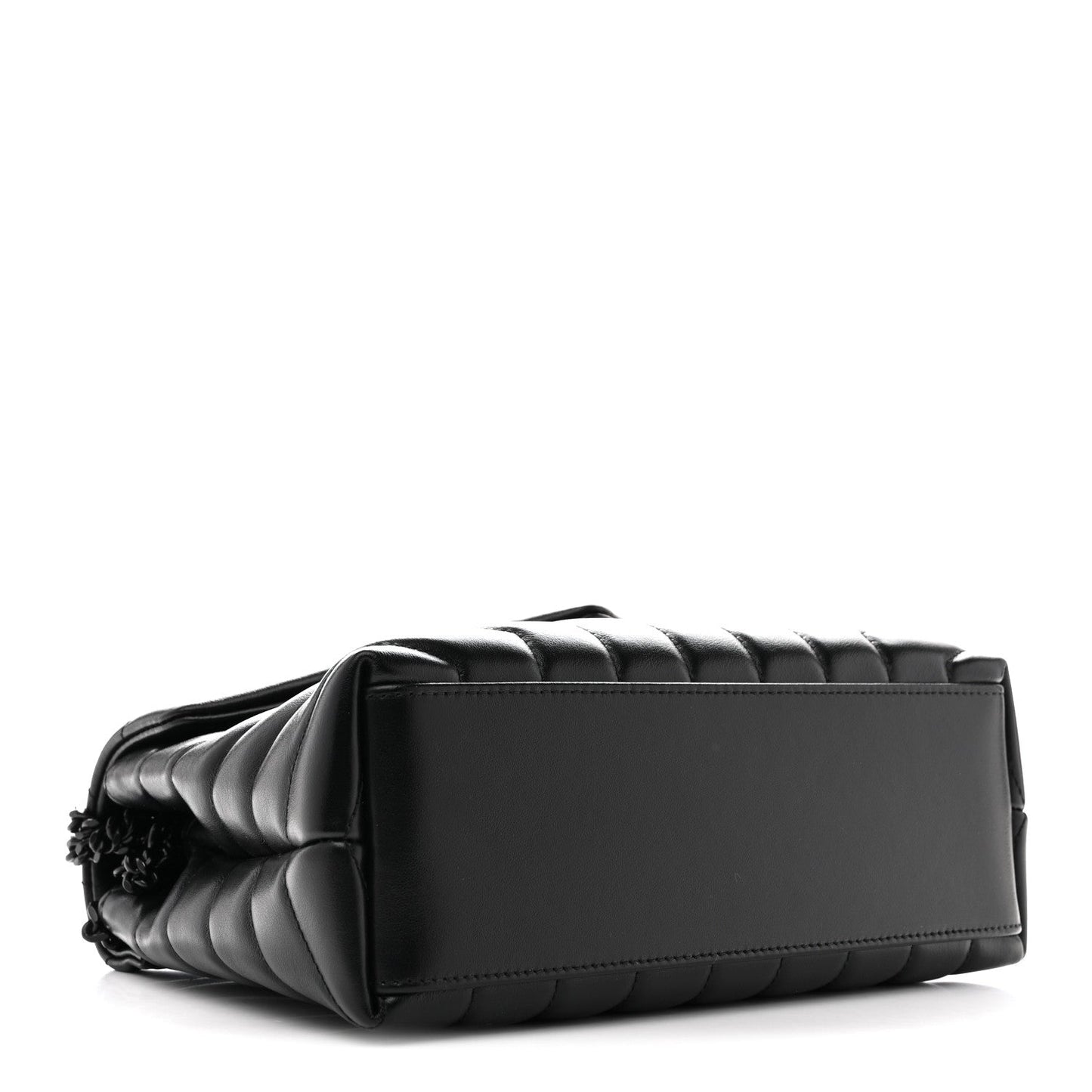 Black quilted satchel base with chain strap hardware