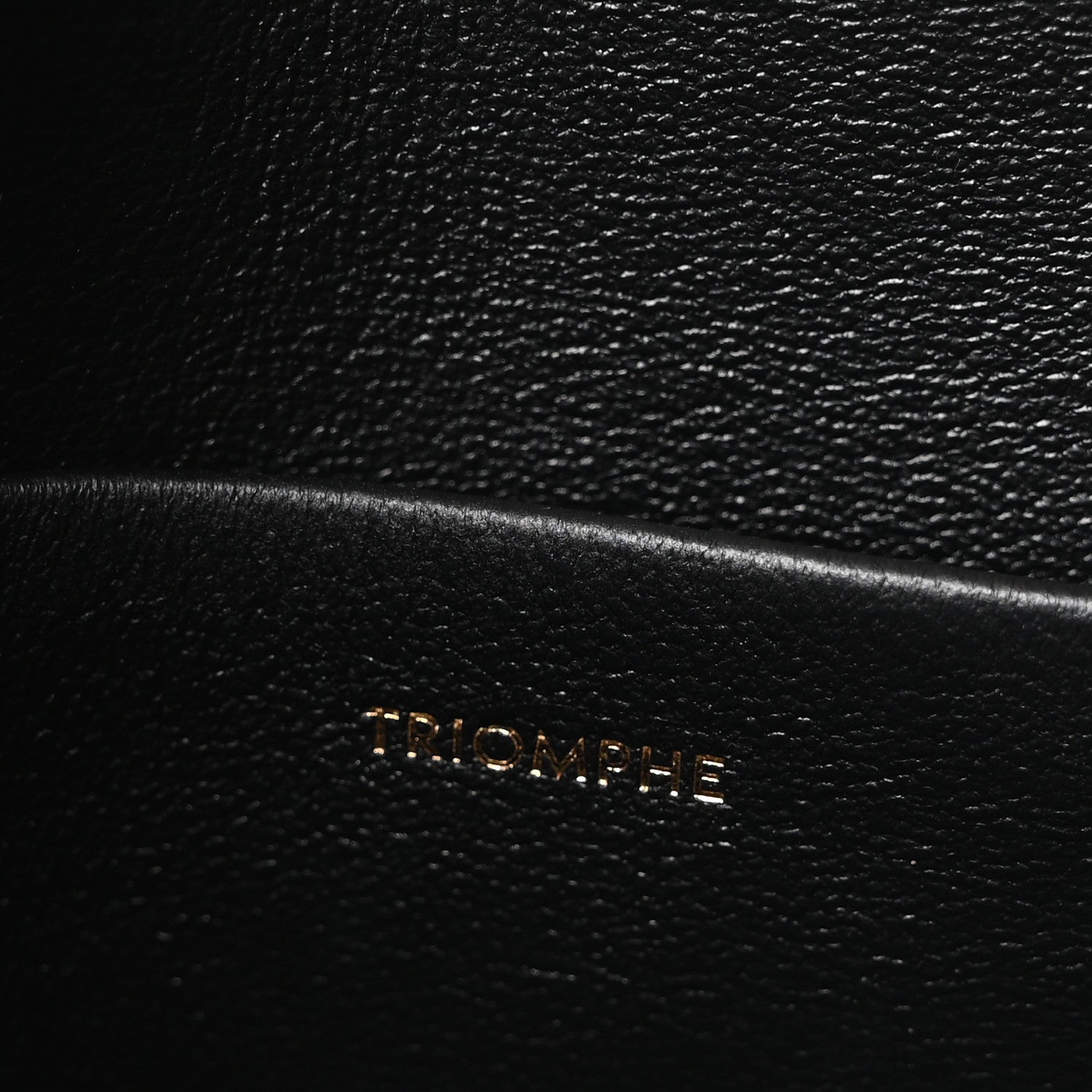 Black leather with gold TRIOMPHE embossing