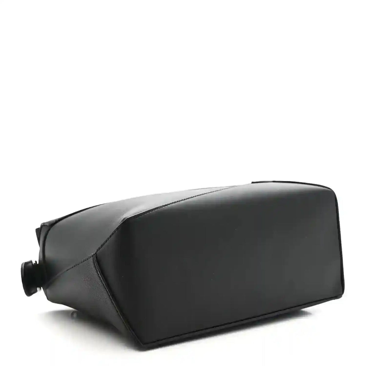 Small Puzzle Edge shoulder bag in black leather with corner panel and adjustable strap