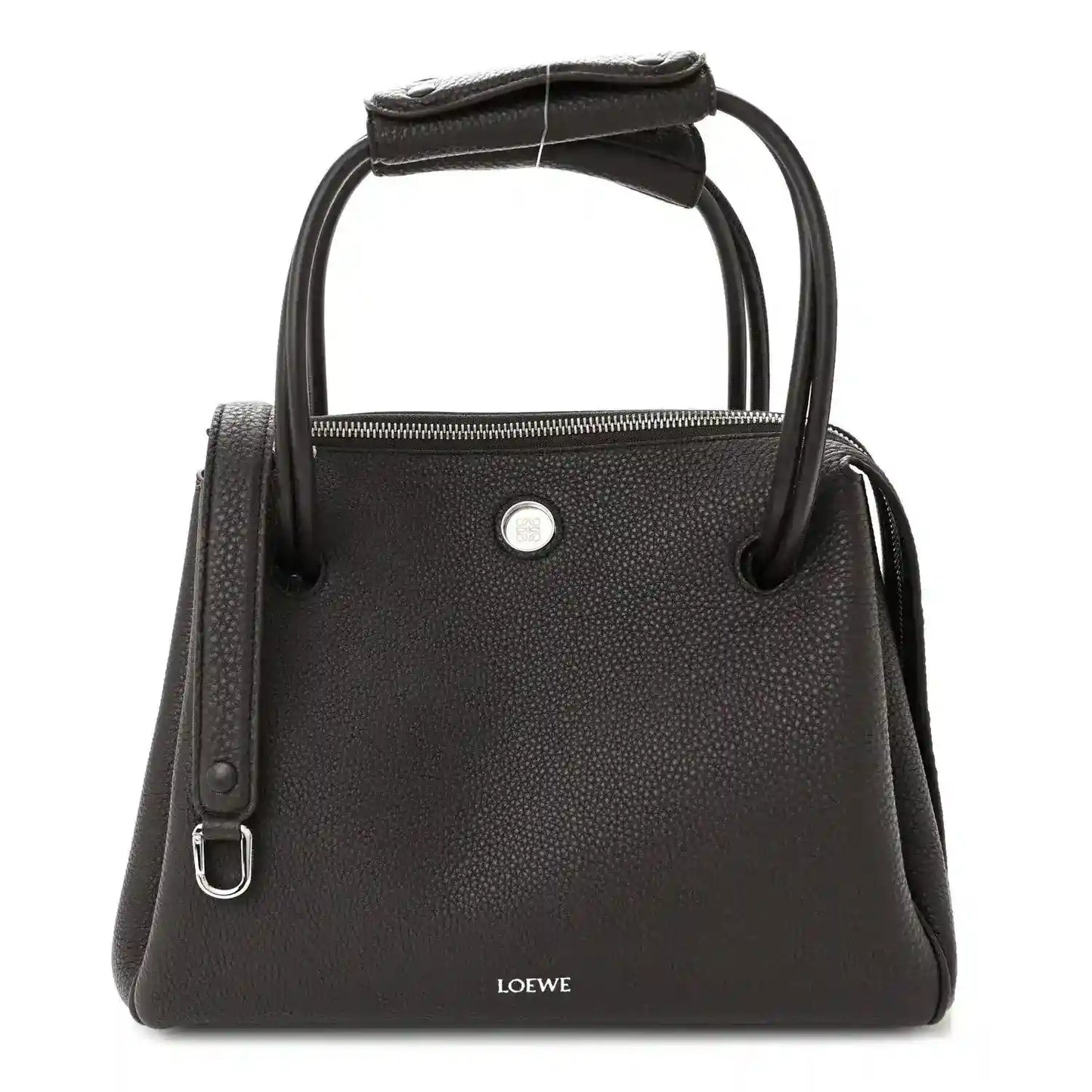 Loewe Madrid medium bag in dark ebony grained calfskin leather with top handles