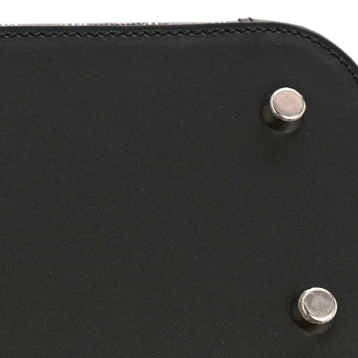 Goyardine Mini Vendome bag, black coated canvas with silver snap studs
