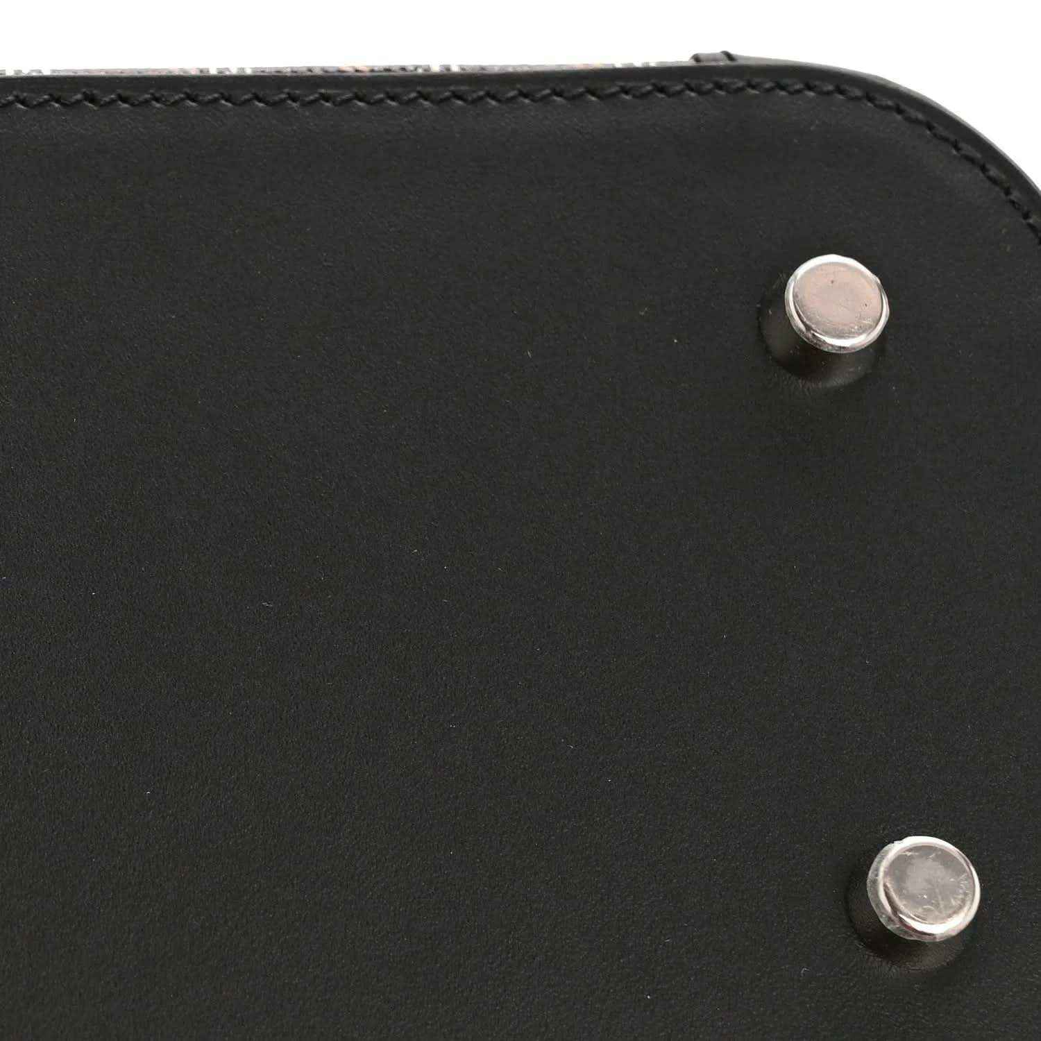 Goyardine Mini Vendome bag, black coated canvas with silver snap studs