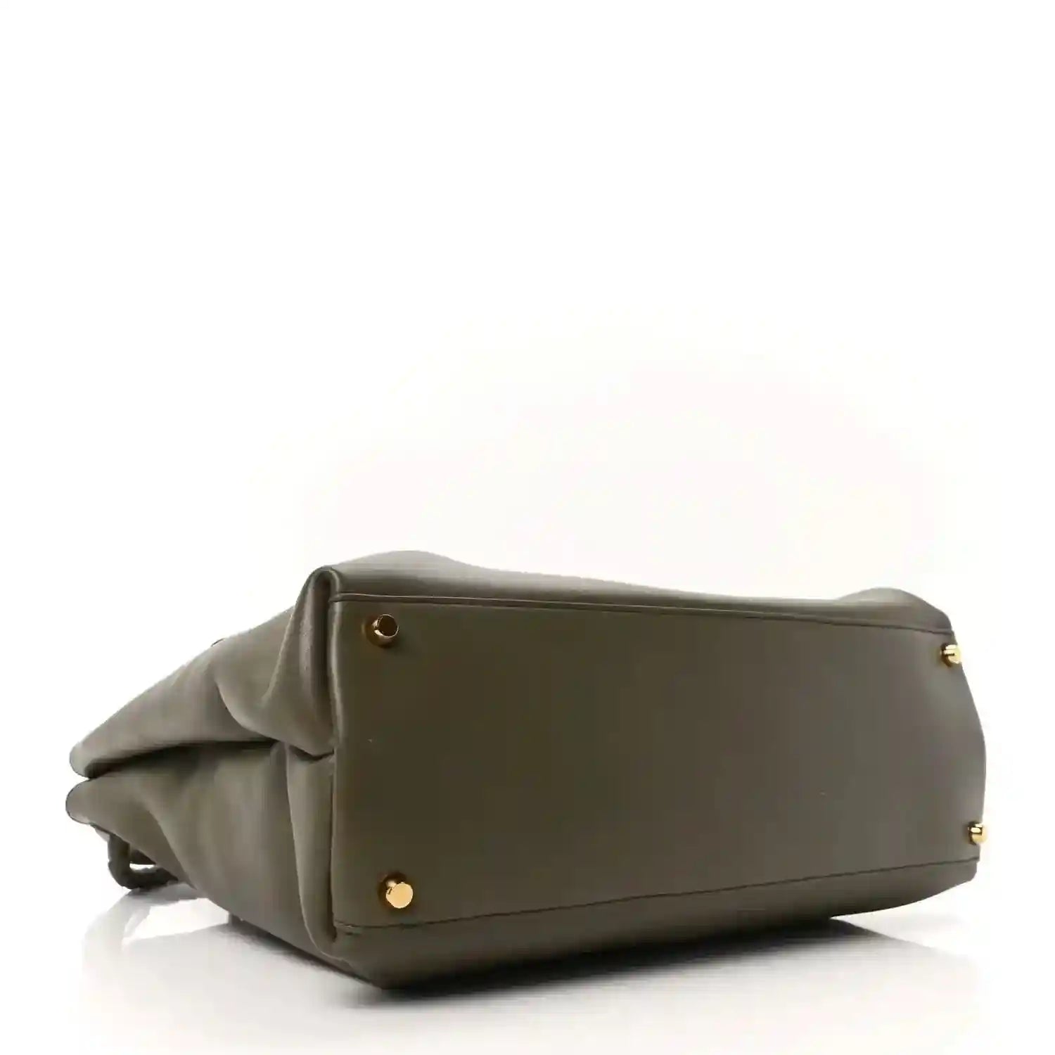 Cypress calfskin handbag base with gold feet and side seam detail