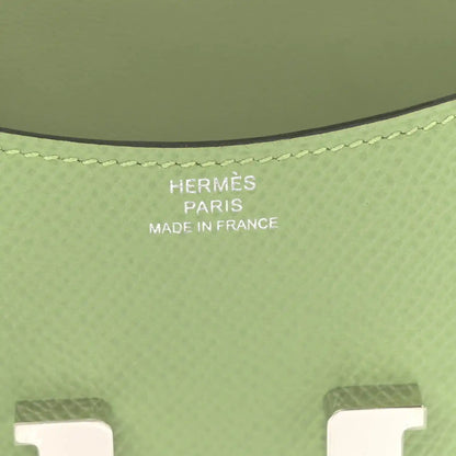Light green leather wallet with HERMÈS PARIS MADE IN FRANCE stamp