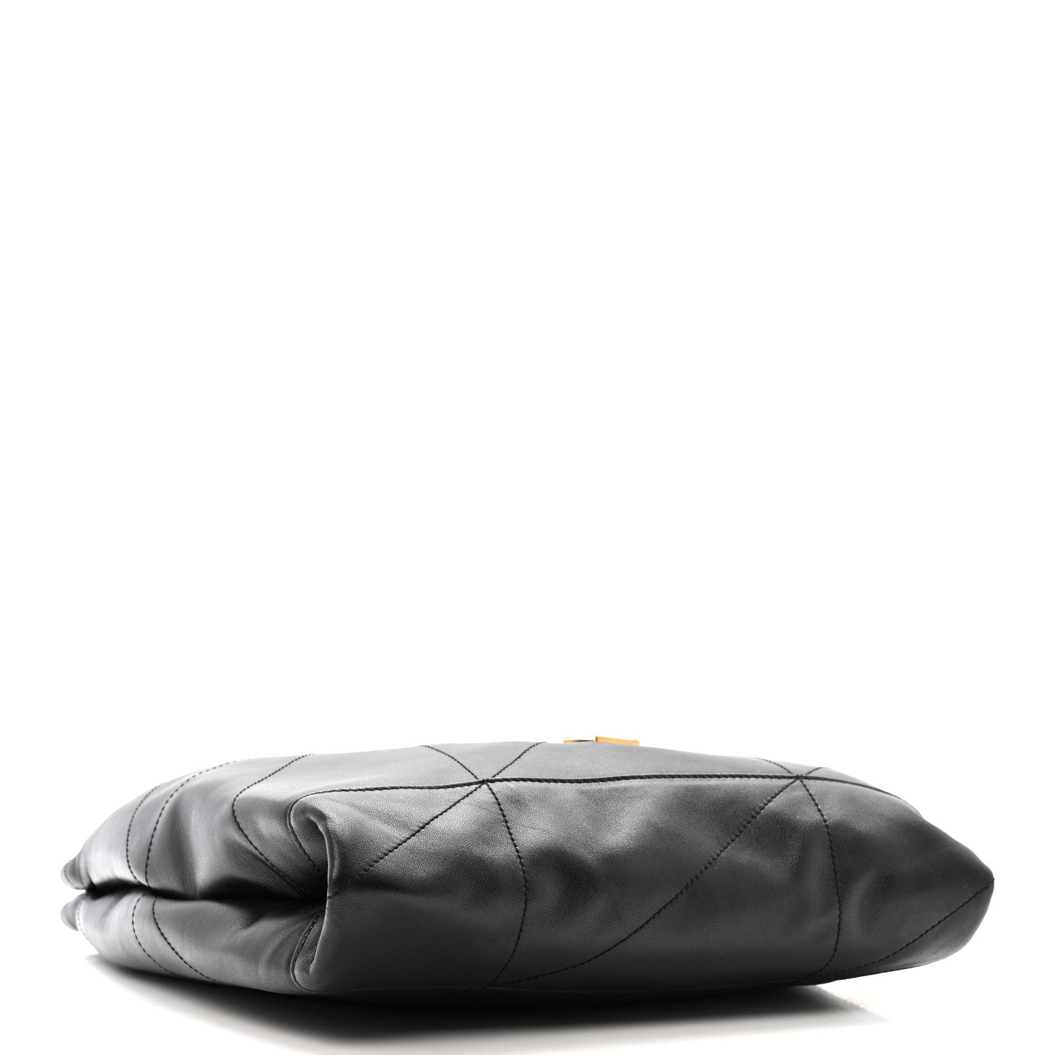 Black quilted leather shoulder bag with chain strap and matelasse stitching