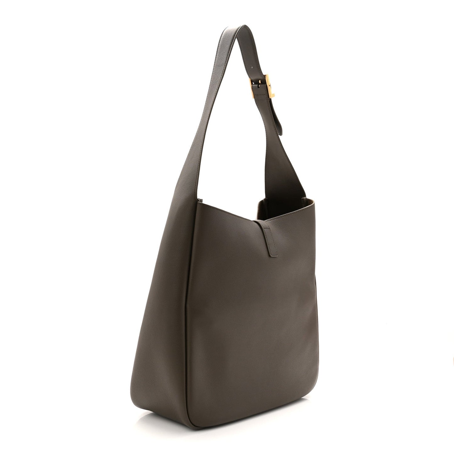 Saint Laurent Le 5 A 7 soft hobo bag in light musk, structured sides and top handle
