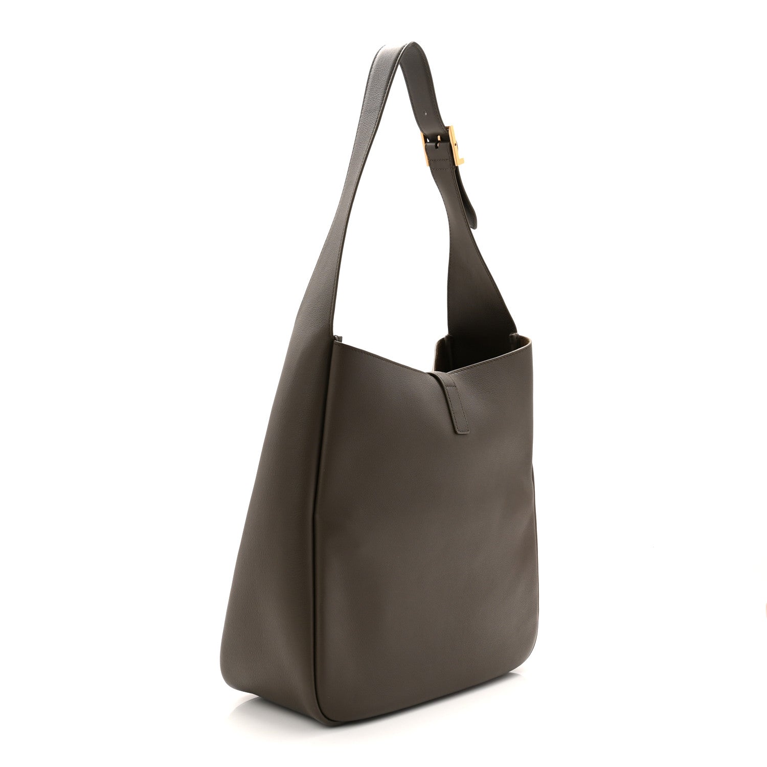 Saint Laurent Le 5 A 7 soft hobo bag in light musk, structured sides and top handle