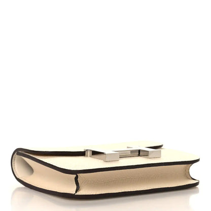 Slim Constance wallet in Nata textured leather, open underside view