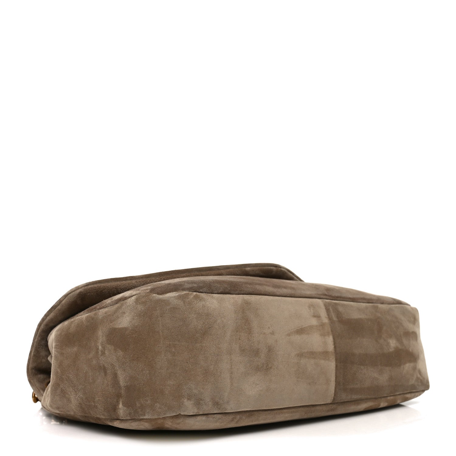 Saint Laurent Calypso suede large shoulder bag, taupe, rear view