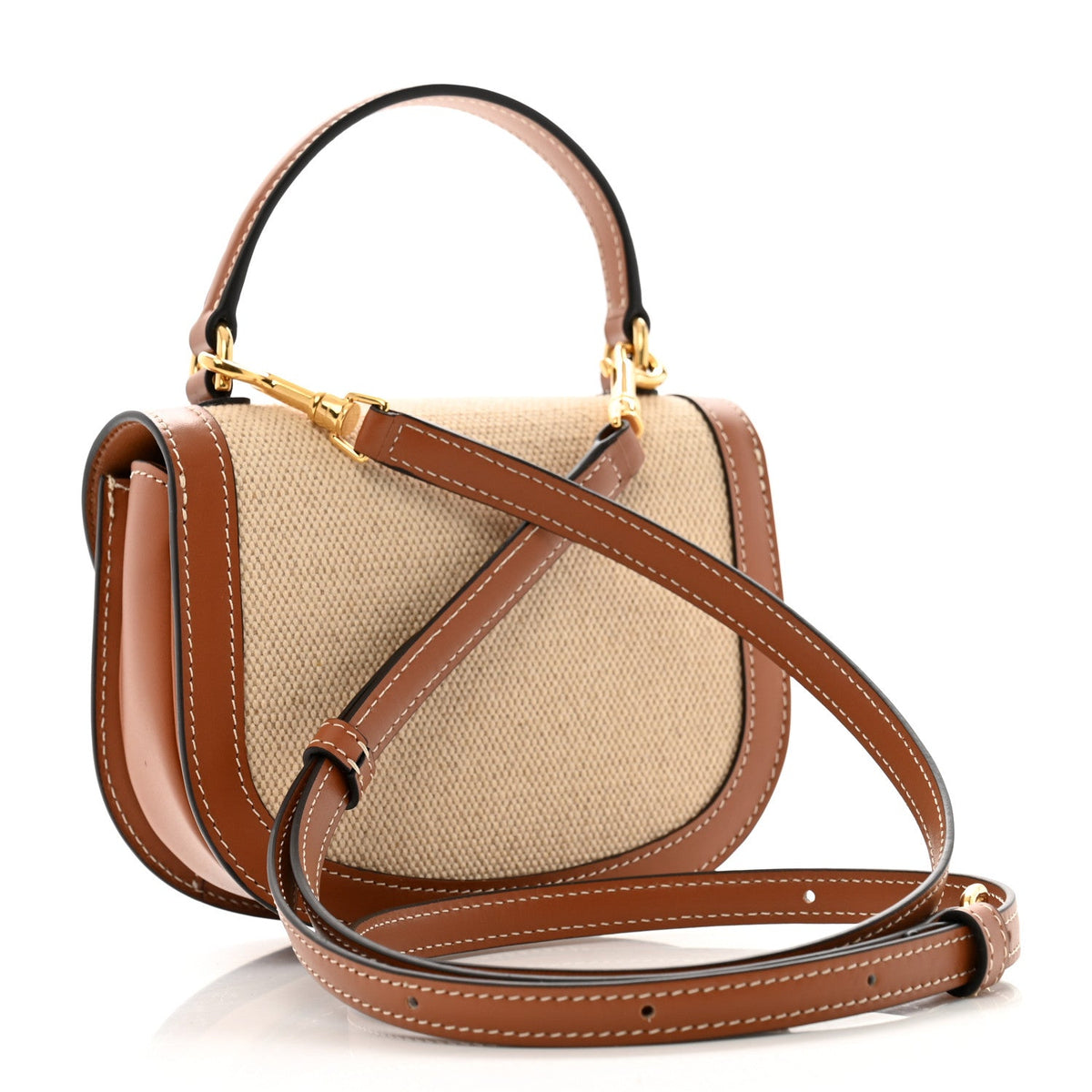 Mini Shoulder Bag Canvas Leather