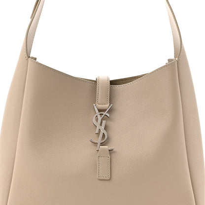 Small hobo bag, sea-salt beige, YSL monogram logo and hanging tag