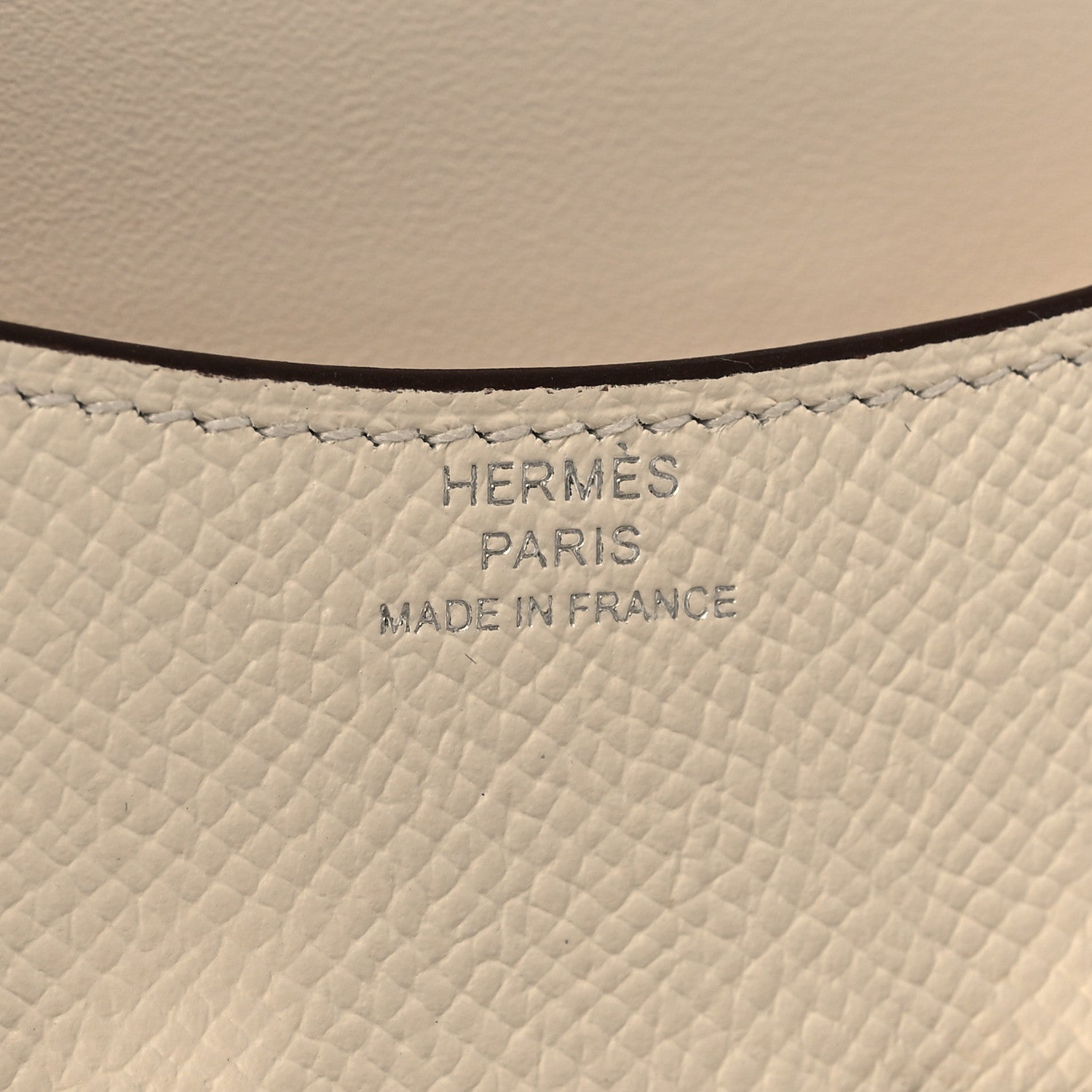 Hermes Nata textured leather wallet lining with “Hermes Paris Made in France”