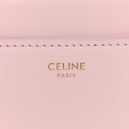 Pastel pink leather mini bag panel with CELINE PARIS embossed logo