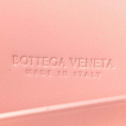 Rose pink nappa leather clutch with Bottega Veneta logo embossing