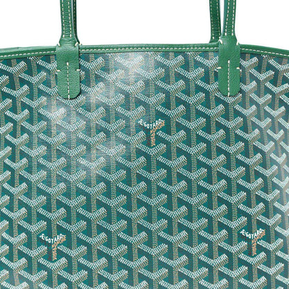 Green Goyardine Artois PM tote bag, all-over Goyard pattern with two top handles