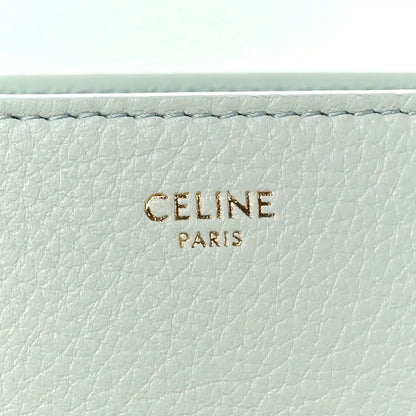 Celine Paris embossing on light blue grained leather lining