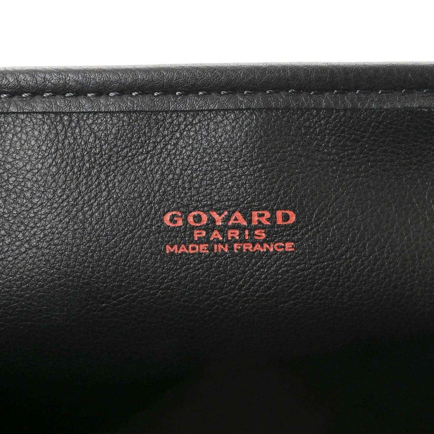 Reversible mini tote bag leather patch with Goyard Paris and Made in France text