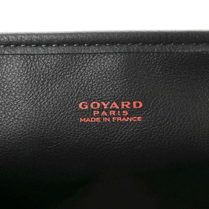 Reversible mini tote bag leather patch with Goyard Paris and Made in France text