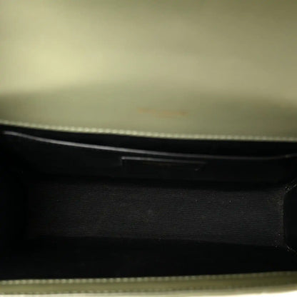 Dark leather satchel interior lining with zipper edge detail