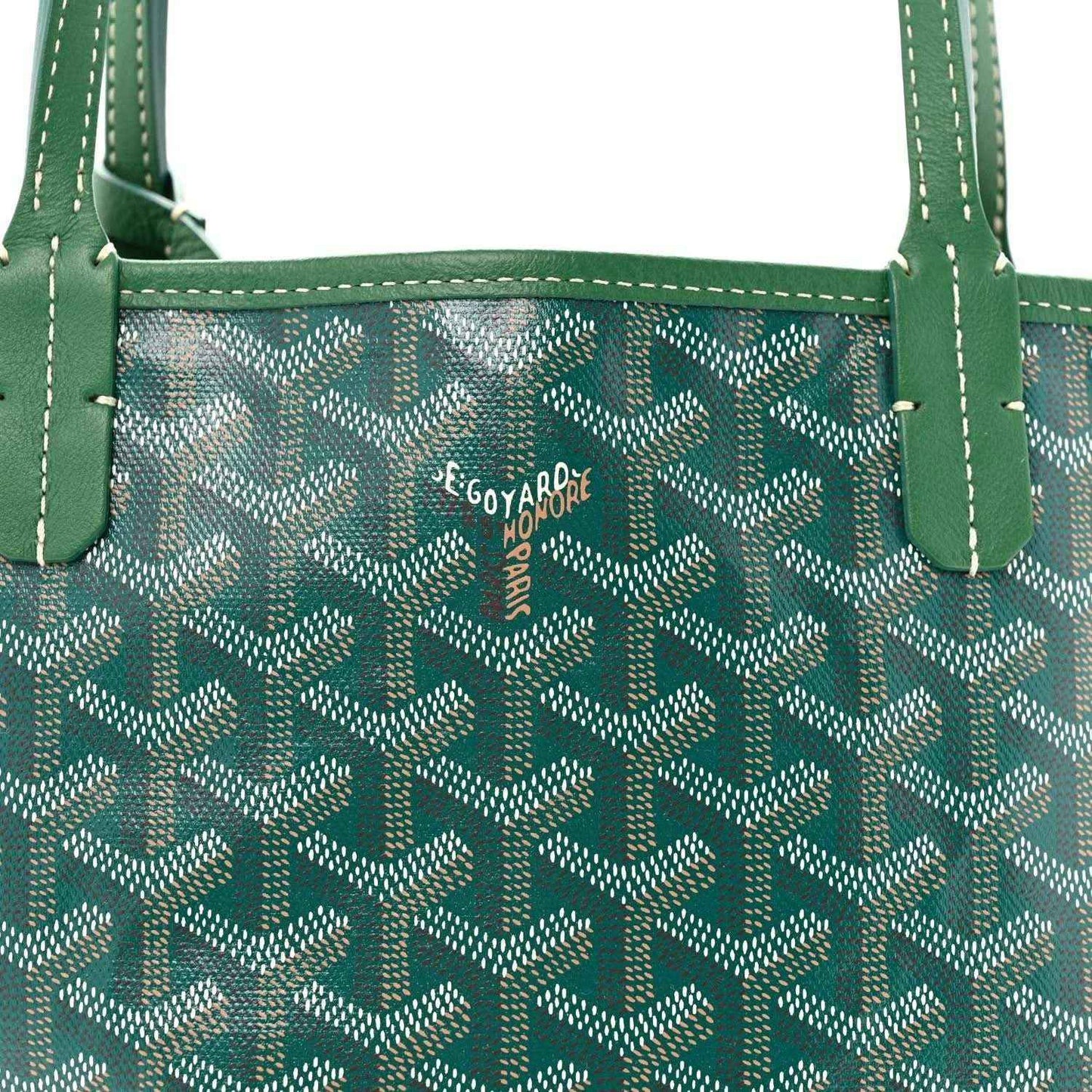 Green patterned mini tote bag with logo detail and flap pocket