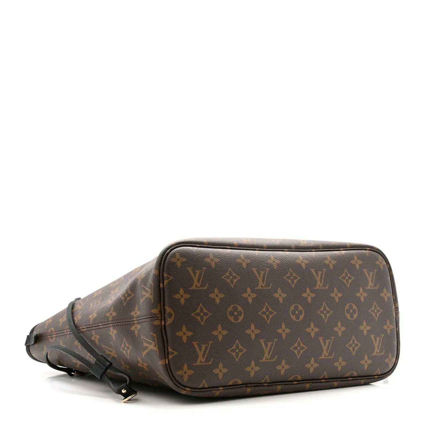 Monogram Louis Vuitton pouch-style bag with adjustable strap and top zipper
