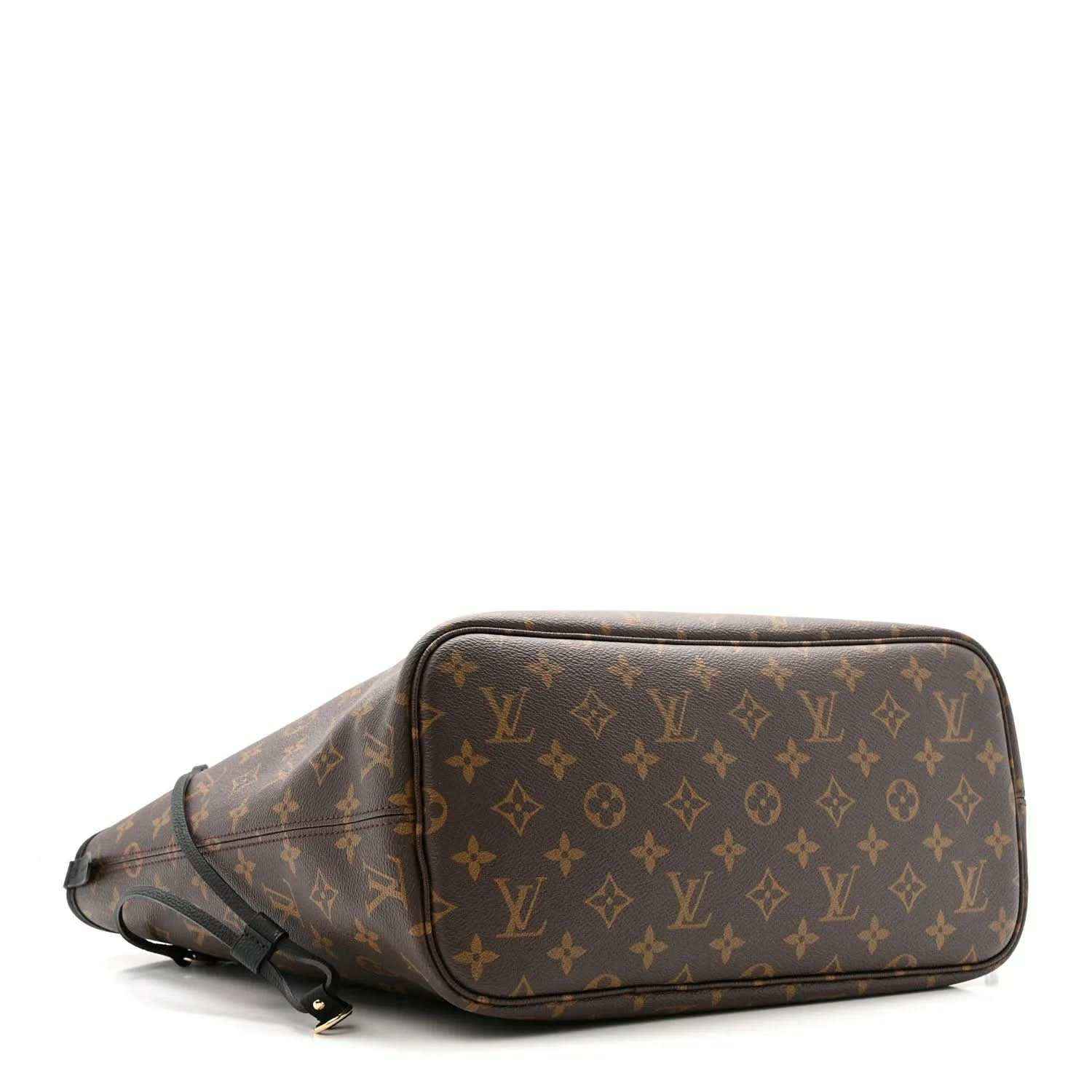 Monogram Louis Vuitton pouch-style bag with adjustable strap and top zipper
