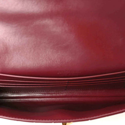 Bottega Veneta long clutch interior with smooth leather lining in barolo