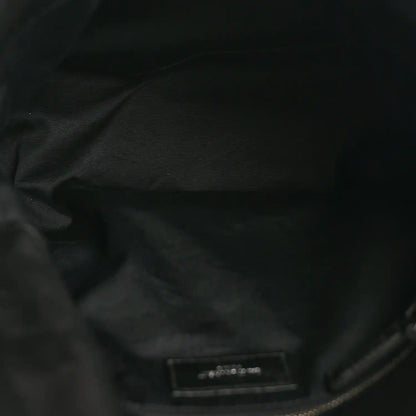 Black quilted leather satchel interior lining with small label patch