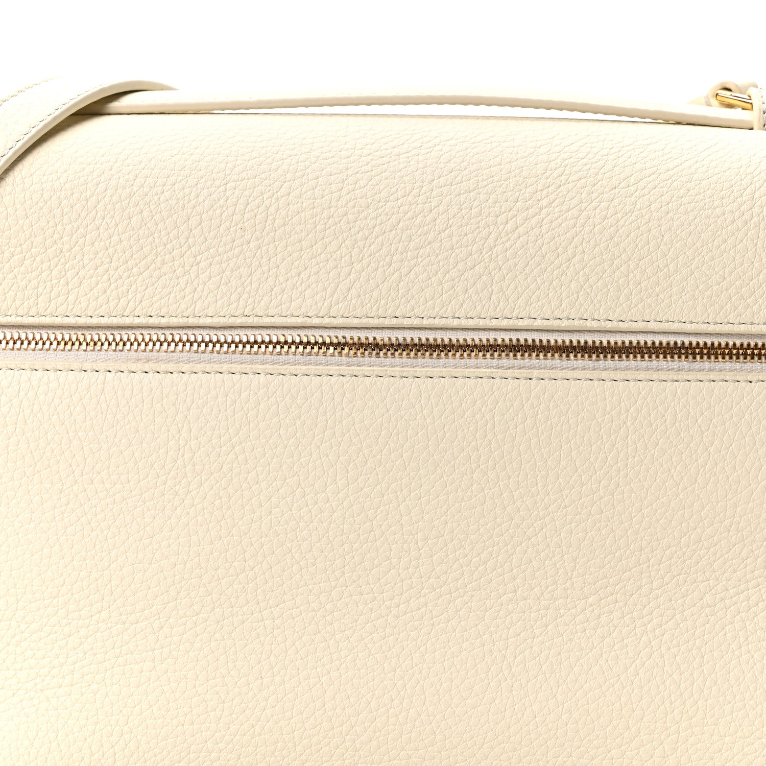 White lambskin bag with double zip row and gold-tone hardware