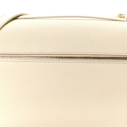 White lambskin bag with double zip row and gold-tone hardware