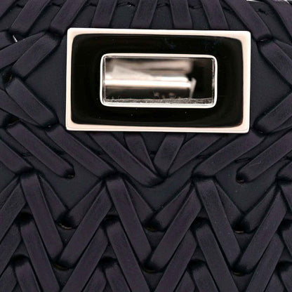 Fendi petite satchel clasp detail on quilted leather, dark navy