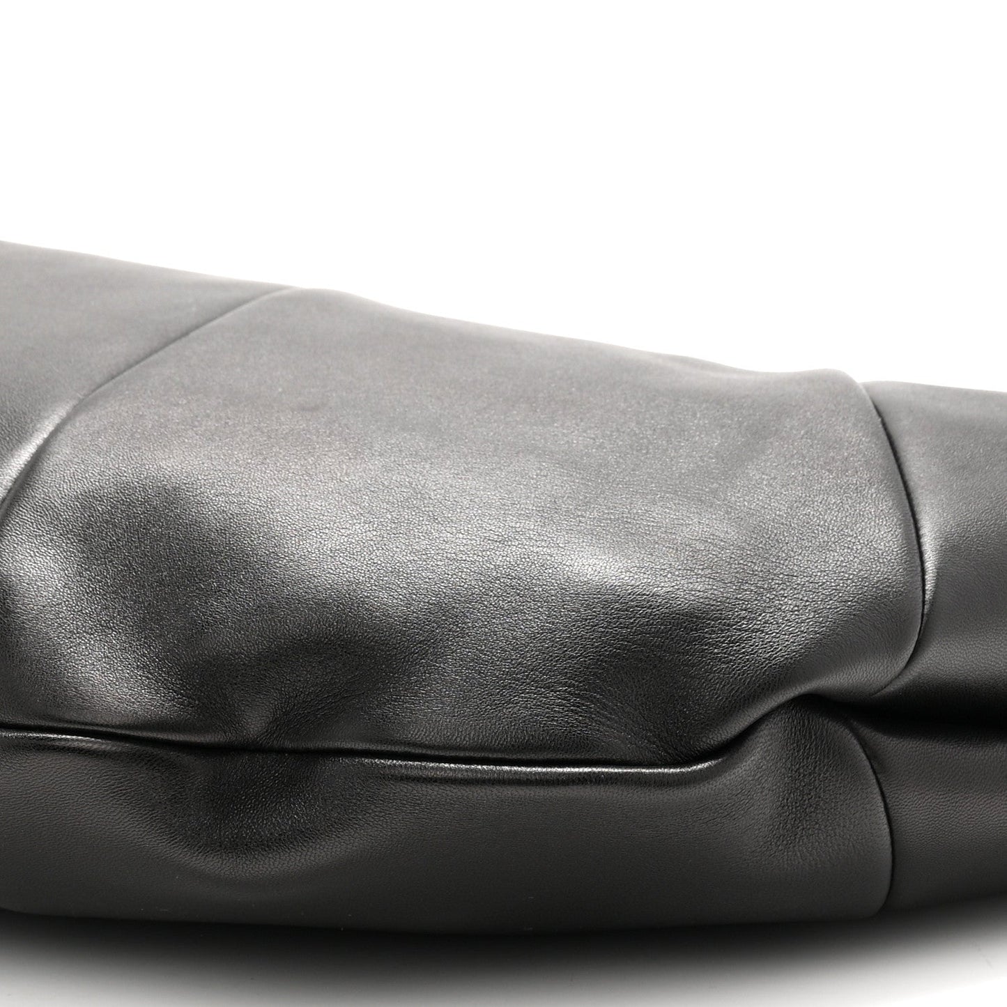 Saint Laurent Amalia hobo bag, black lambskin with stitched seam and curved shape