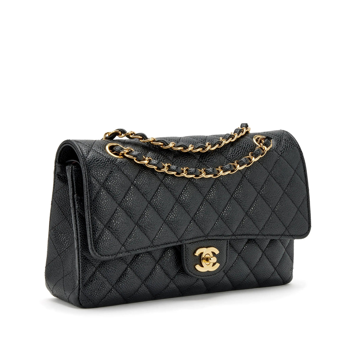 Quilted Classic Square Flap Bag in Leather