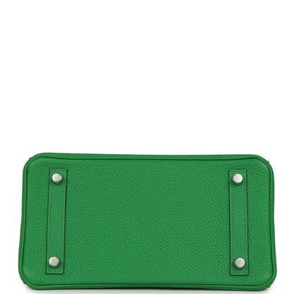 Hermes Birkin 25 green leather handbag base with four metal studs