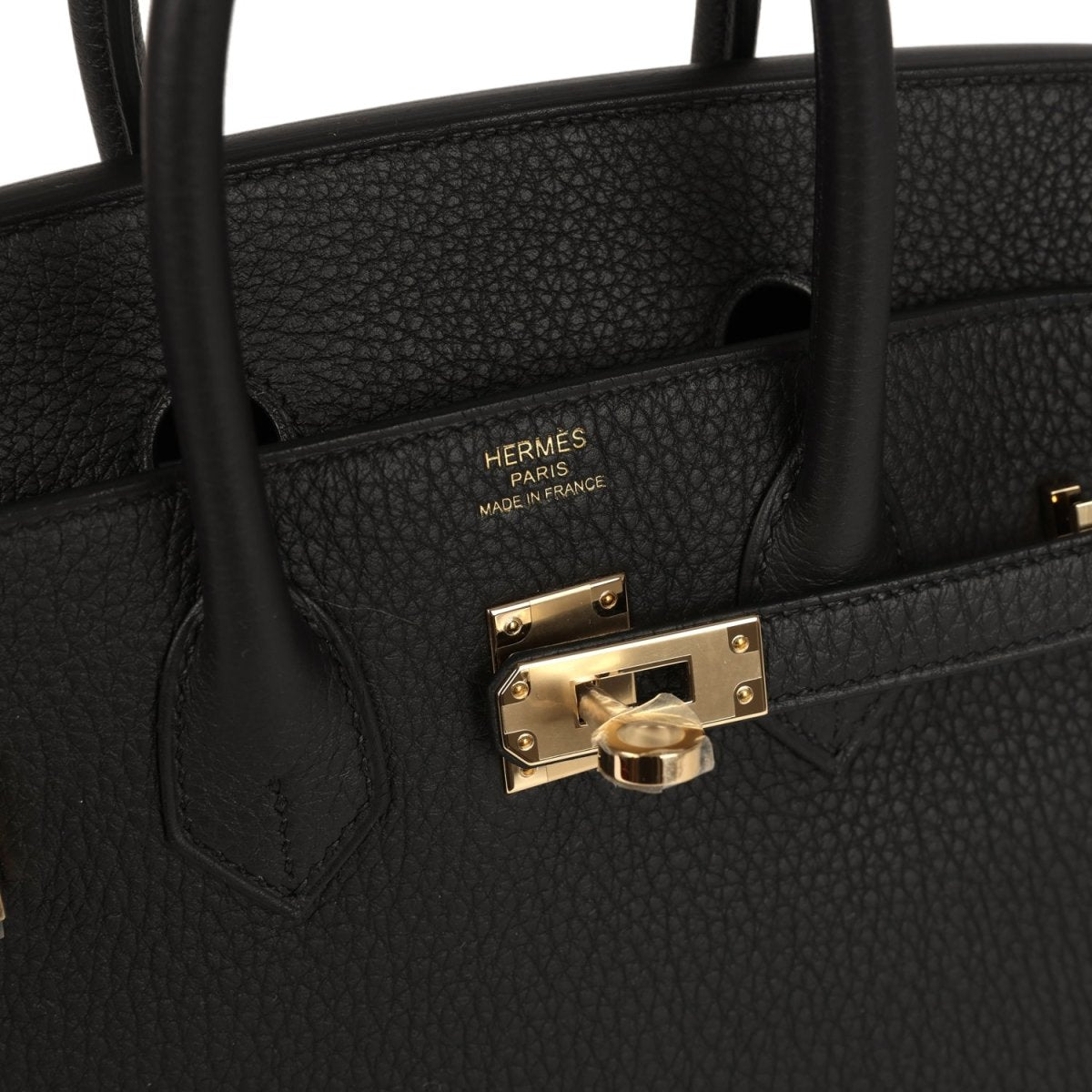 Birkin 25 handbag interior pocket with Hermes Paris Made in France stamp