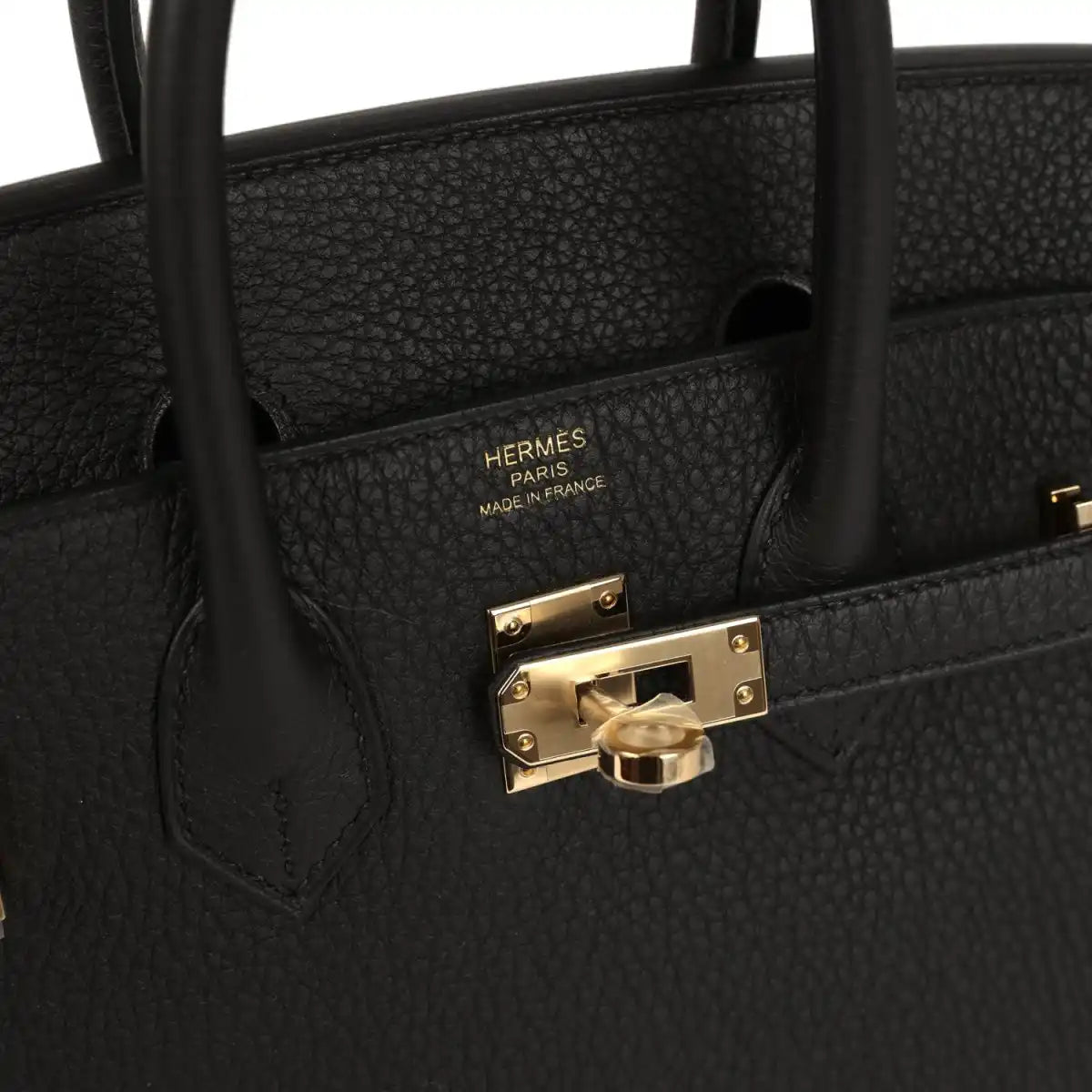 Birkin 25 handbag interior pocket with Hermes Paris Made in France stamp