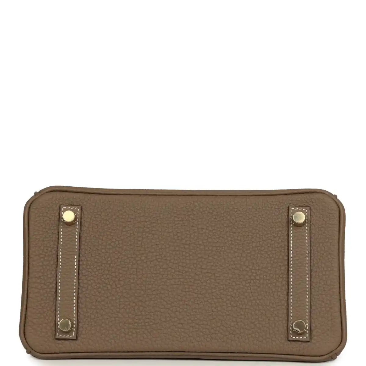 Hermes Birkin 25 handbag base, etoupe textured leather with gold stud accents