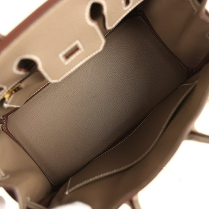 Hermès Birkin 25 handbag interior view with smooth lining and leather panel structure