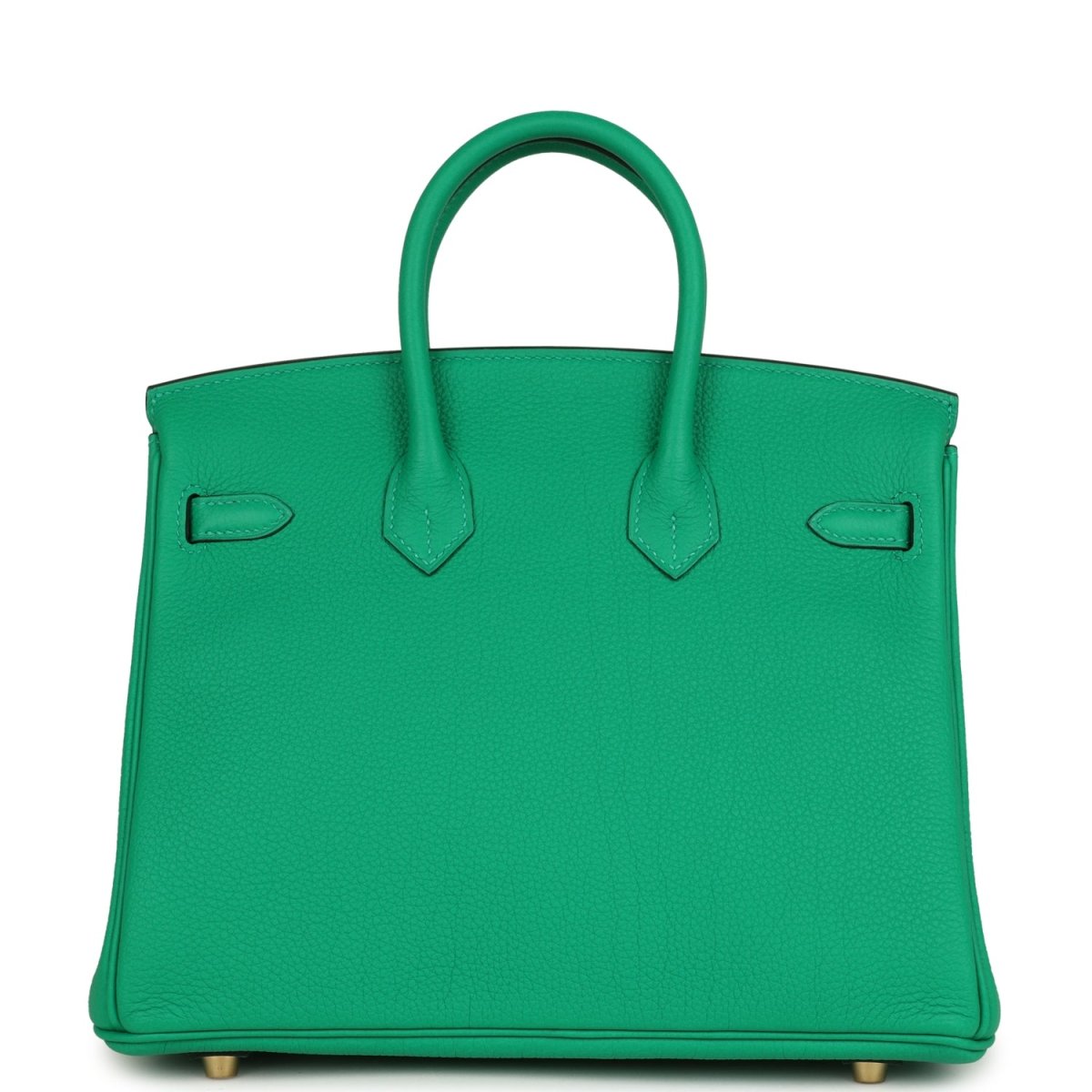 Menthe green Togo leather Birkin 25 handbag base with four gold-tone feet