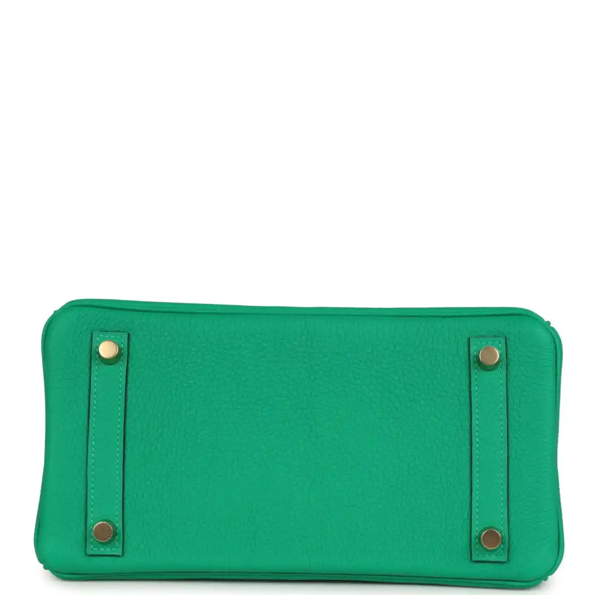 Menthe green Togo leather Birkin 25 handbag with two side straps and gold-tone feet