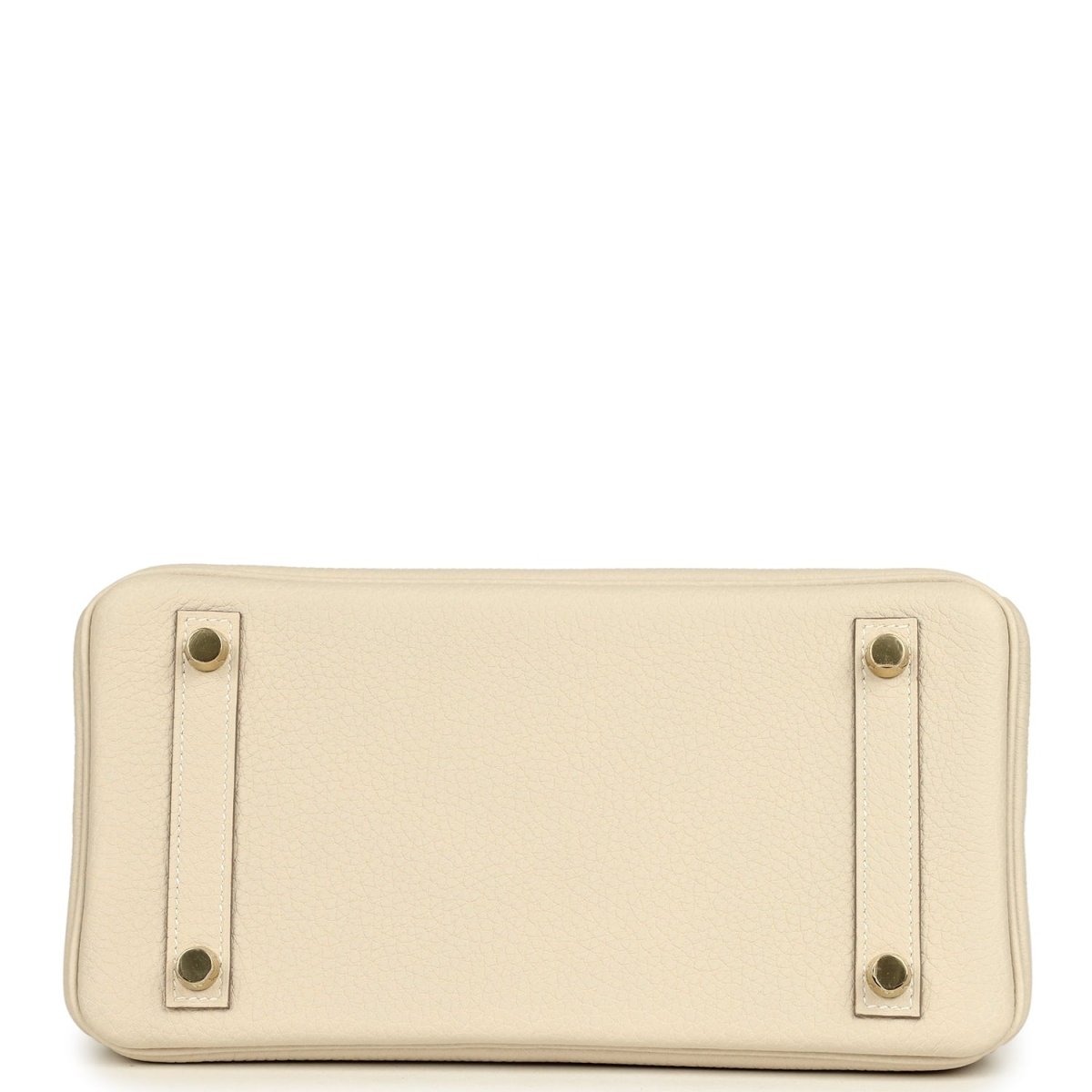 Birkin 25 handbag bottom panel in light cream Togo leather with four protective feet