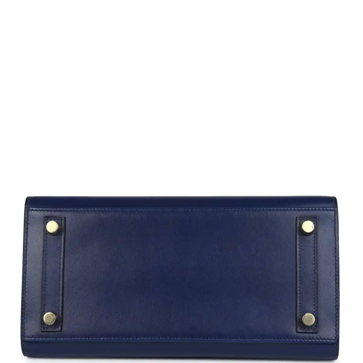 Blue Birkin 25 handbag base with four corner studs and rectangular bottom panel