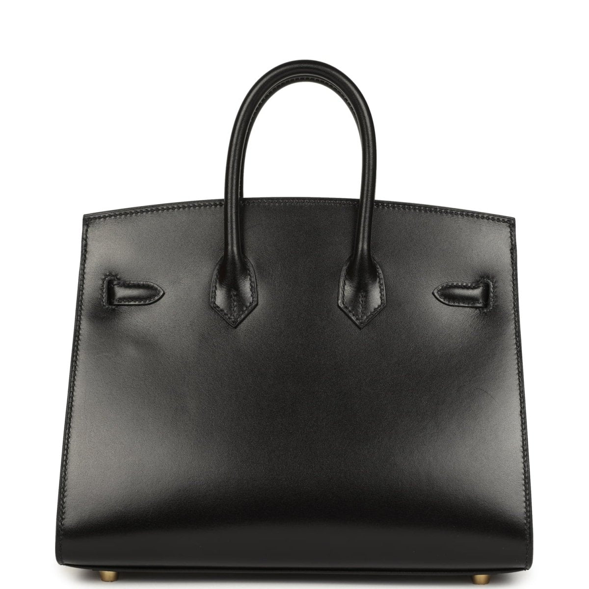 Hermes Birkin handbag, black leather with double handles and front strap details